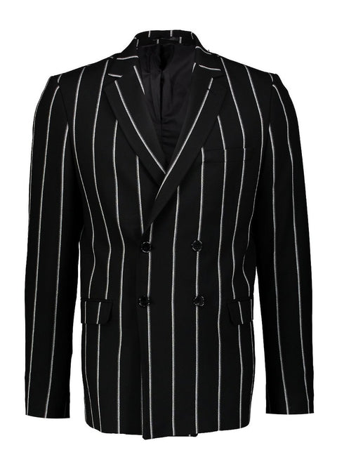 Black & White Wide Set Stripe Suit Jacket/Suit
