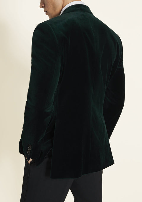 Tailored Fit Green Velvet Tuxedo Jacket