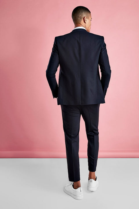 Navy Slim Tuxedo Blazer