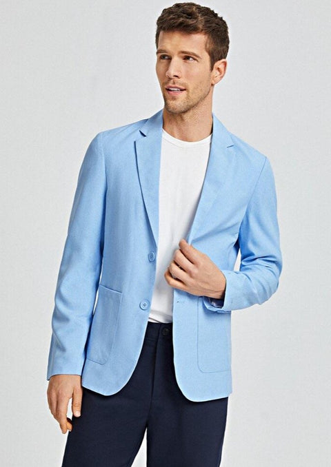 Blazer with patch pocket in blue