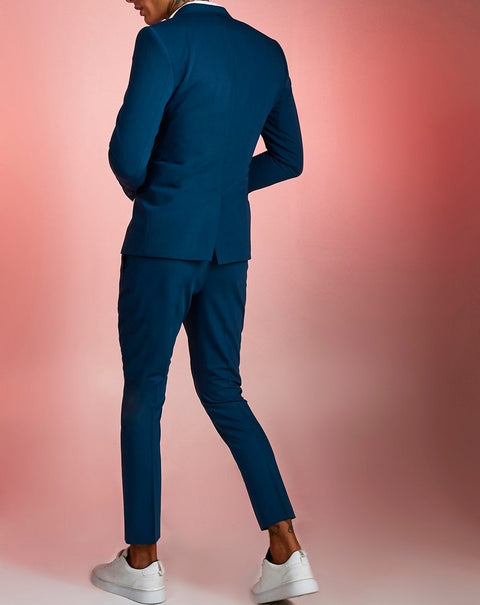 Teal smart fit plain suit trouser