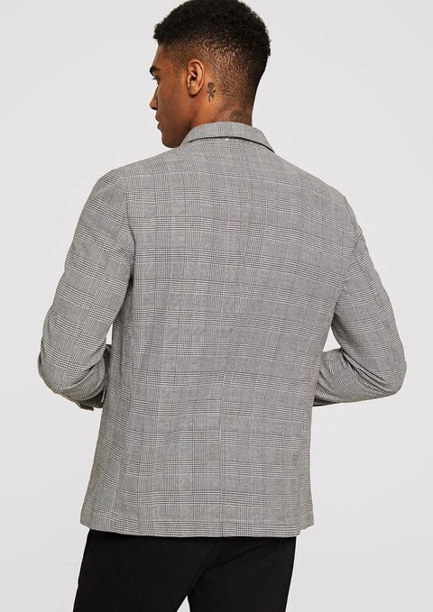 Grey checkered blazer