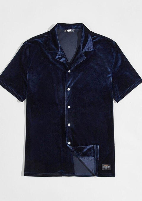 Blue velvet shirt
