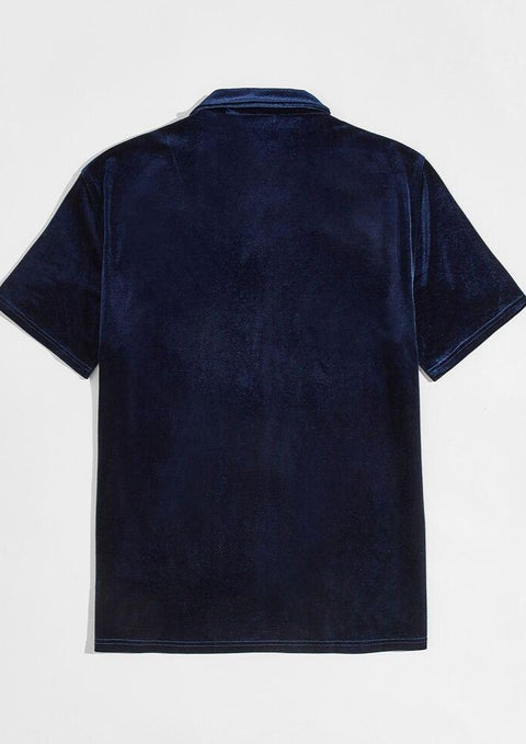 Blue velvet shirt