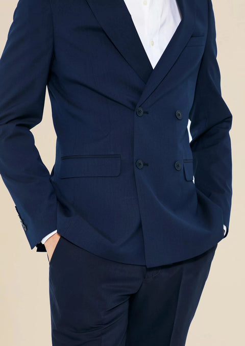 Blue Double Breasted Blazer Suit