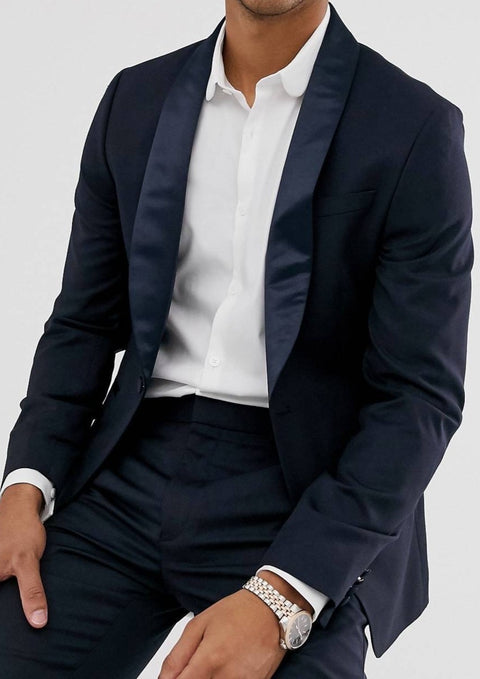 Tuxedo Blazer Suit in Navy