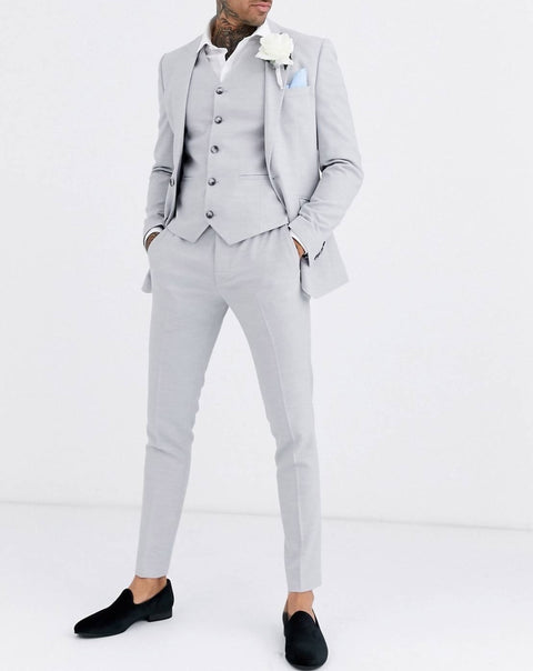 Ice Grey wedding slim fit suit