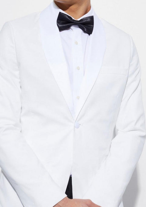 Slim White Shawl Lapel Tuxedo Jacket