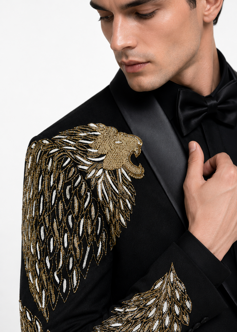 Black Lion Embroidered Tuxedo