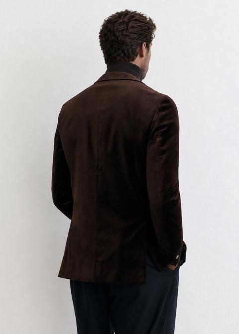 Slim Fit Chocolate Brown Velvet Suit Jacket