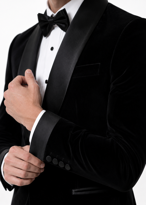 Black Shawl Lapel Velvet Tuxedo