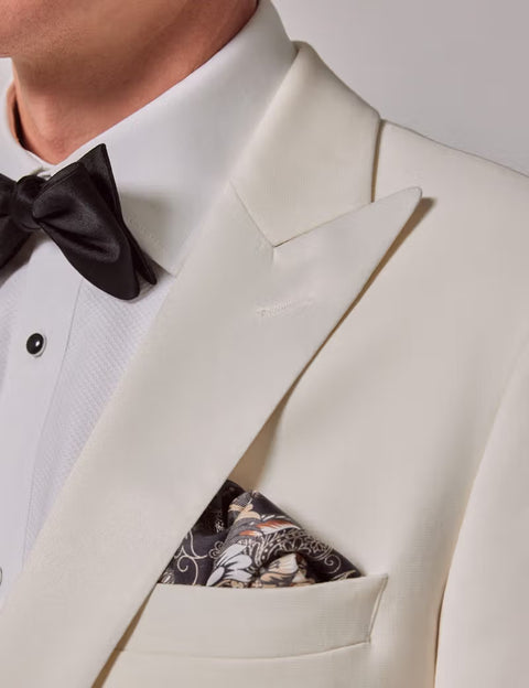 White Tailored Fit Tuxedo Jacket Suit