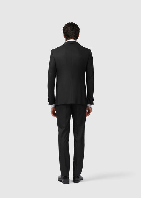 Slim Black Tuxedo Suit with Sequin
