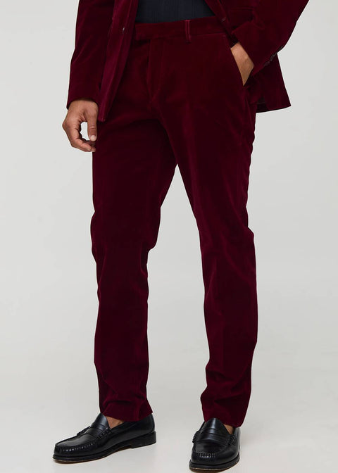 Burgundy Velvet Trouser