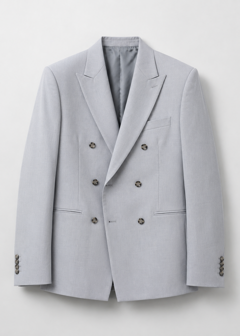 Slim Fit Grey Double Breasted Suit