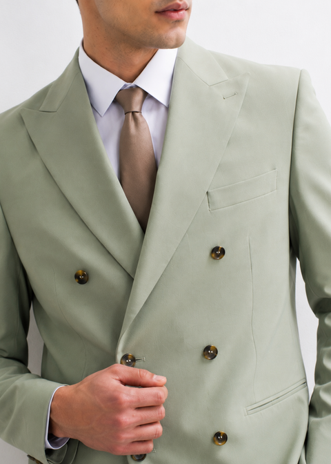 Pastel Green Double Breasted Suit