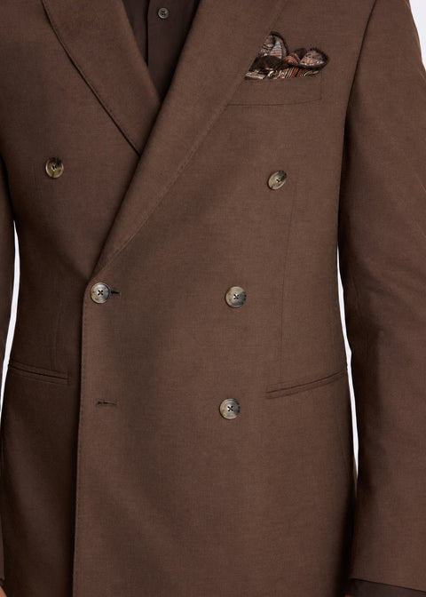 Slim Fit Brown Double Breasted Suit