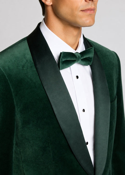 Slim Fit Green Velvet Dinner Jacket