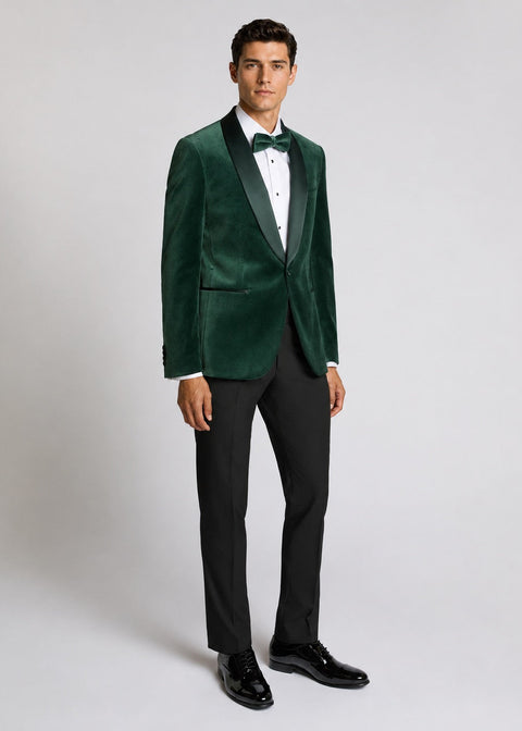 Slim Fit Green Velvet Dinner Jacket