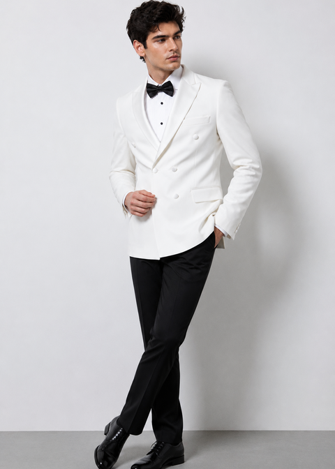 White Double Breasted Tuxedo