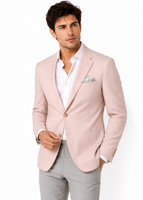 Light Pink Tailored Slim Fit Blazer