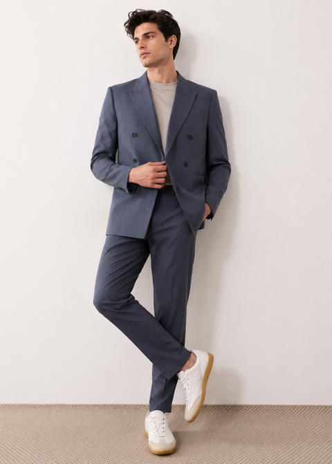 Classic Grey Double Breasted Suit