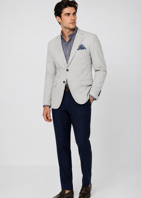 Grey Tailored Slim Fit Blazer