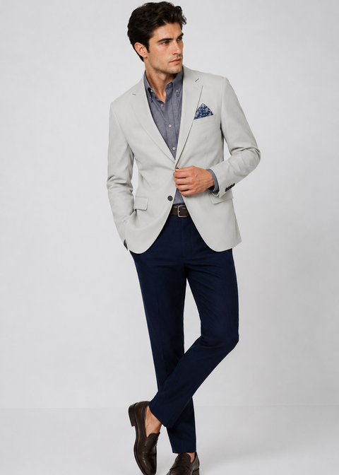 Grey Tailored Slim Fit Blazer