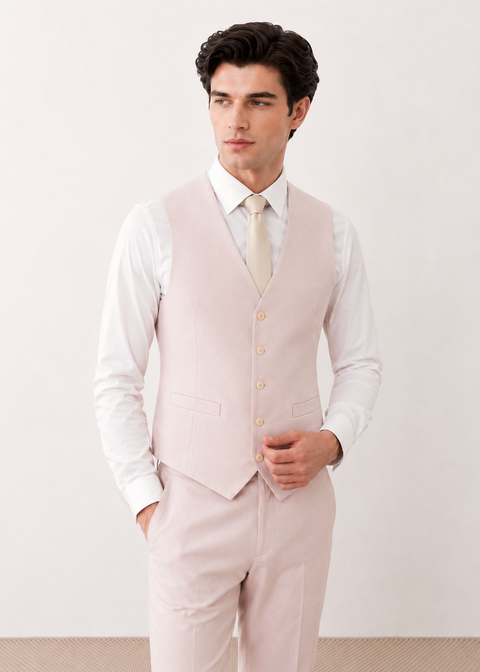 Pink Slim Fit Notch Lapel Suit