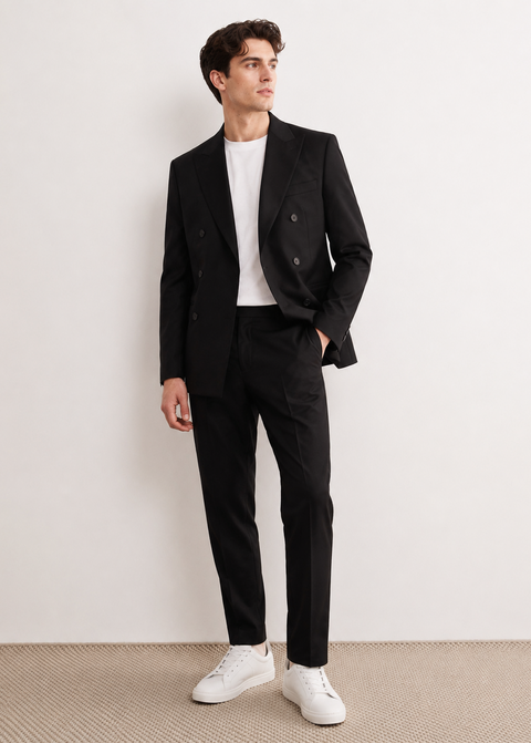 Black Double Breasted Slim Fit Suit