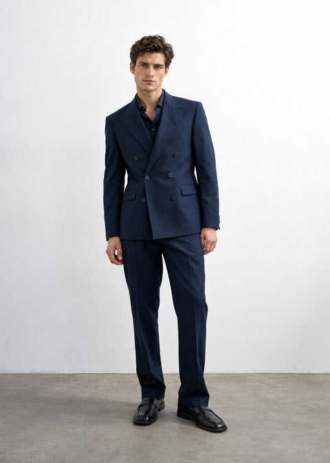 Ink Blue Double Slim Fit Breasted Suit