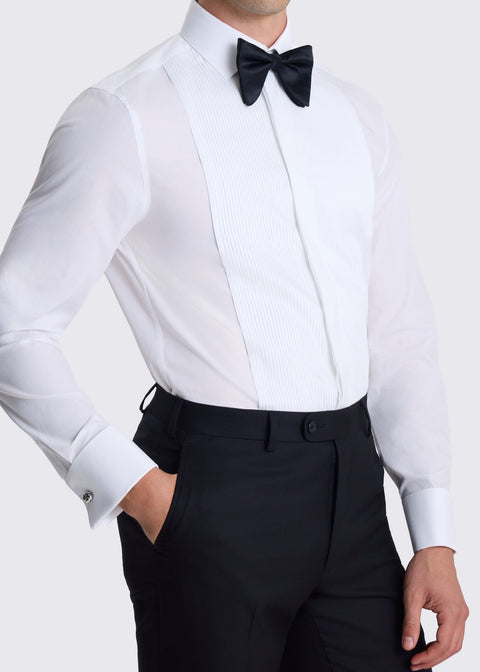 Tailored Fit White Tuxedo Shirt
