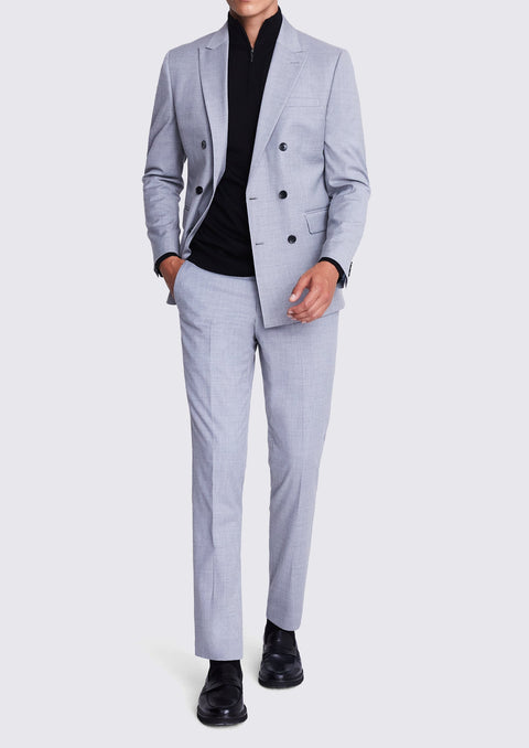 Tailored Fit Grey Double Breasted Suit / Jacket