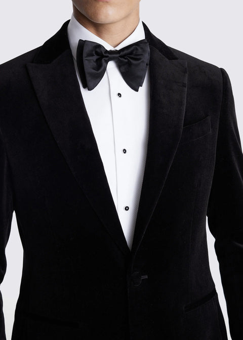 Slim Fit Black Velvet Dinner Jacket