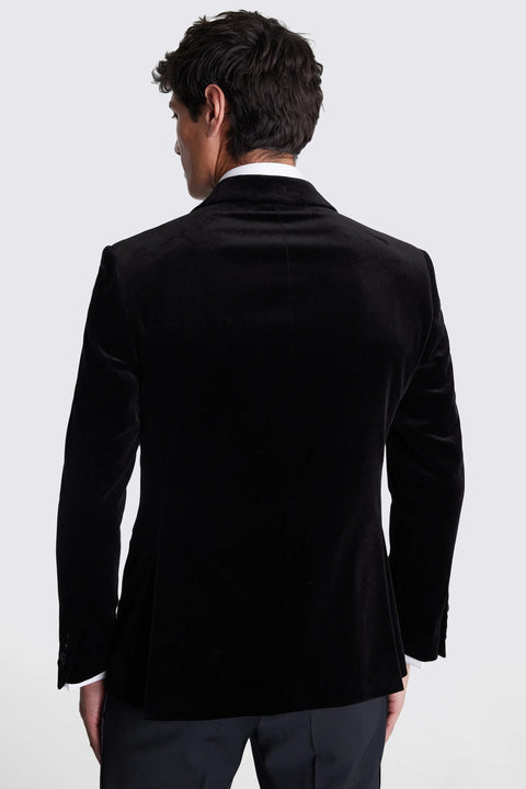 Slim Fit Black Velvet Dinner Jacket