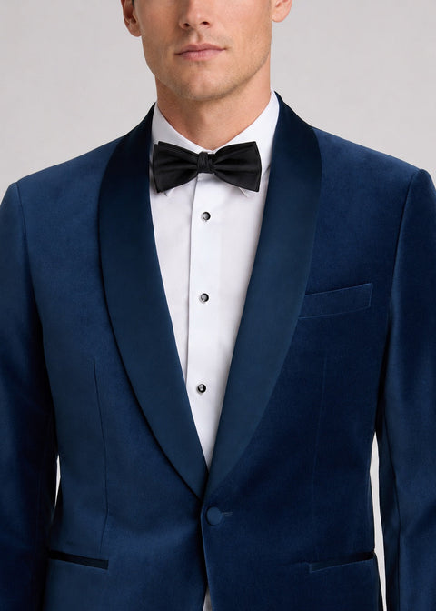 Slim Fit Midnight Blue Velvet Tuxedo Jacket