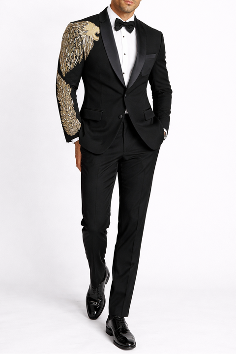 Black Lion Embroidered Tuxedo
