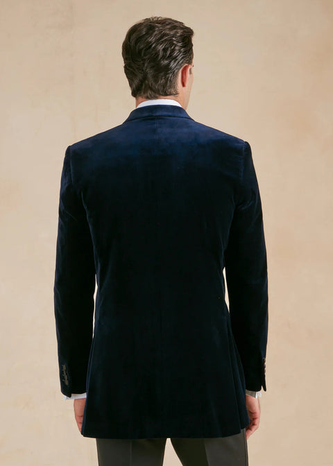 Double Breasted Navy Velvet Tuxedo