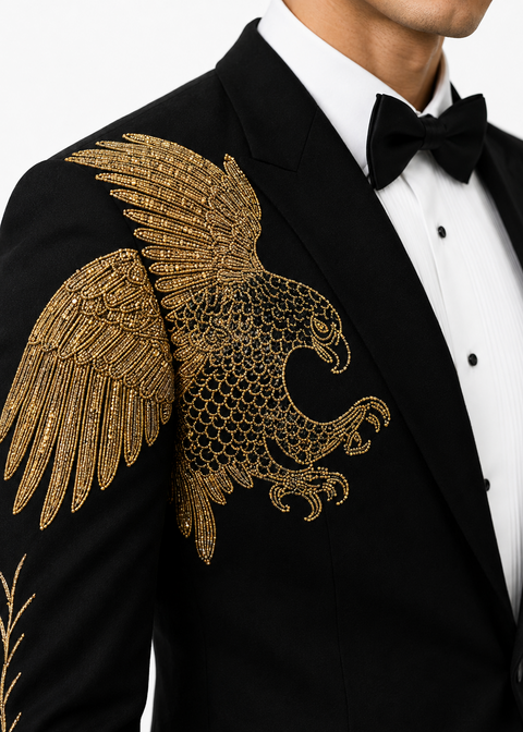 Black Eagle Embroidered Tuxedo