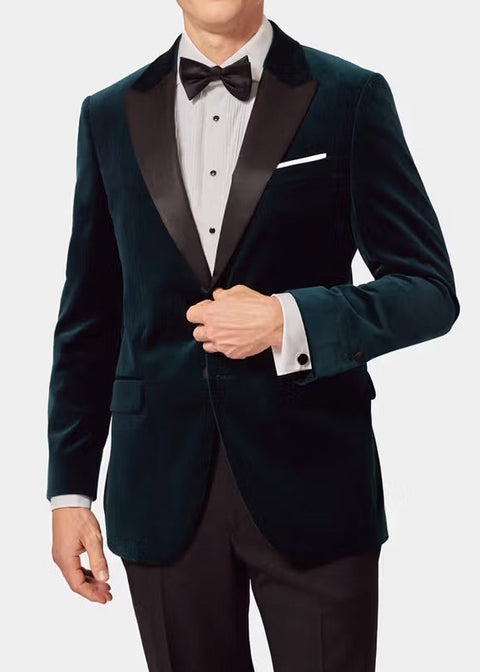 Slim Fit Teal Velvet Tuxedo