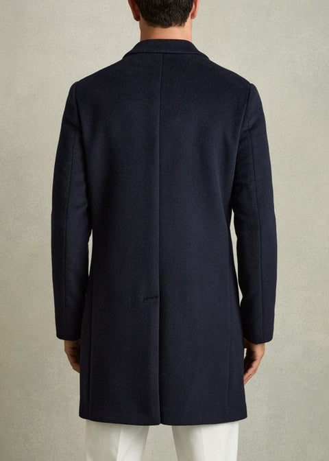 Single Breasted Overcoat in Navy