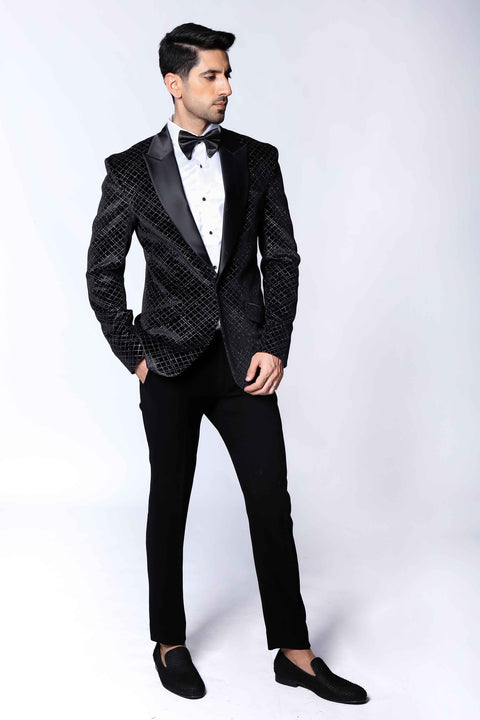 Limited Edition Black Velvet Tuxedo Blazer Suit