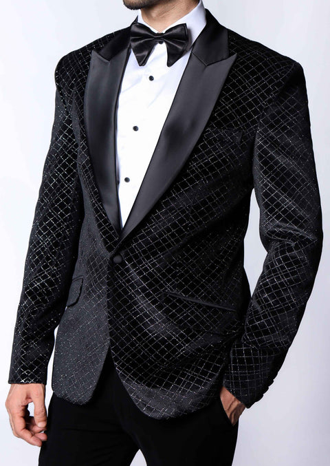 Limited Edition Black Velvet Tuxedo Blazer Suit