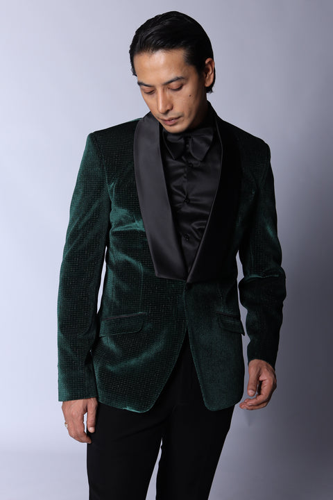 Green Shawl Lapel Tuxedo Jacket