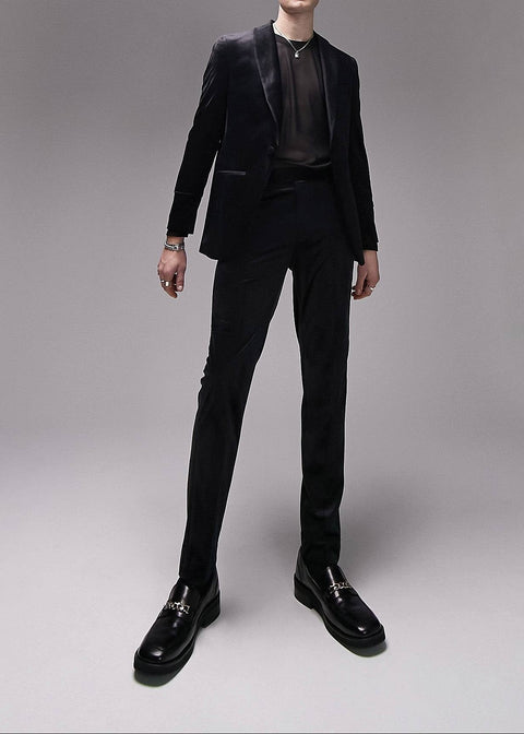 Black Velvet Blazer Suit