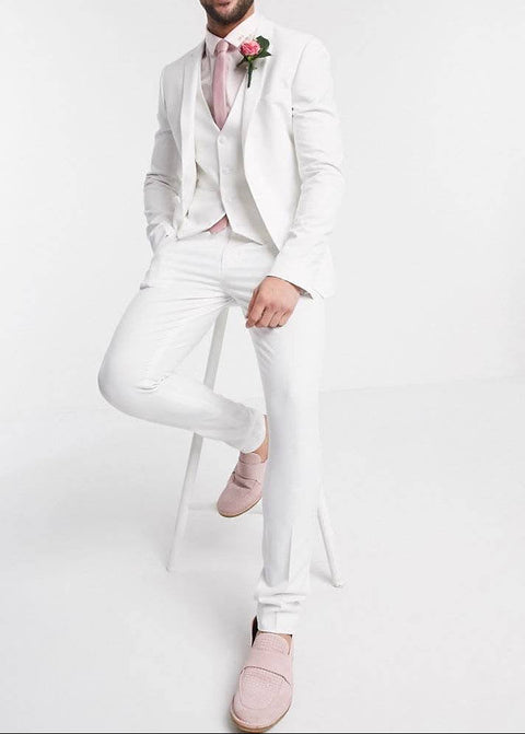 White Wedding Slim Fit Suit