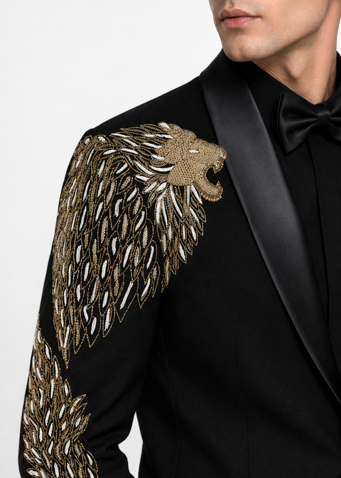 Black Lion Embroidered Tuxedo