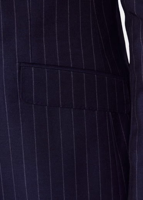 Slim Fit Double Breasted Navy Chalk Stripe Suit