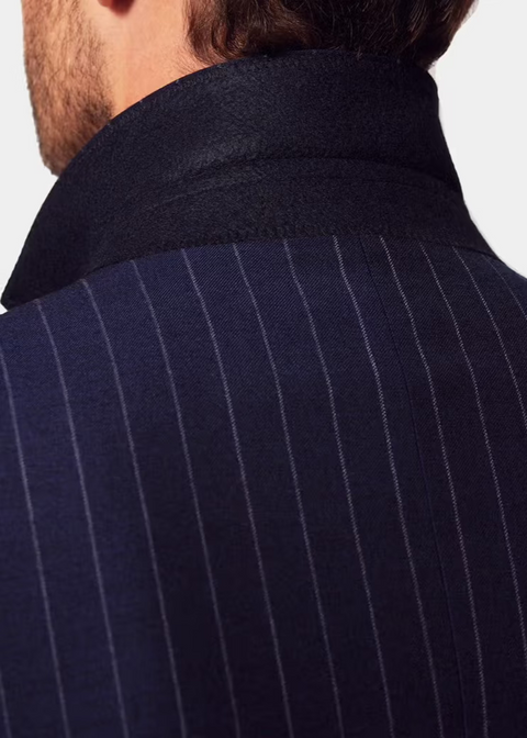 Slim Fit Double Breasted Navy Chalk Stripe Suit