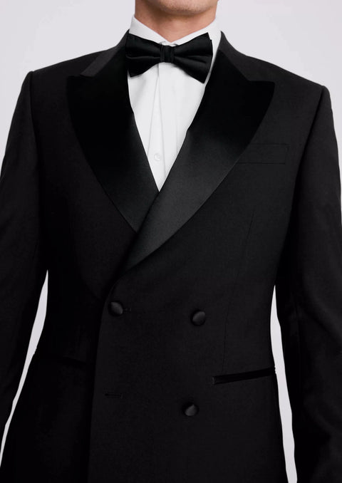 Slim Fit Black Double Breasted Tuxedo Dress Jacket / Suit